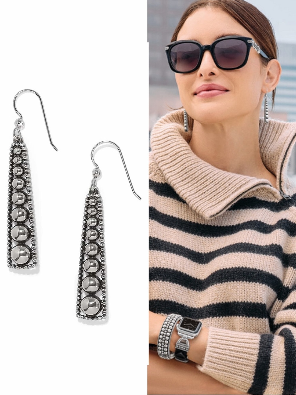 BRIGHTON Pretty Tough Pyramid French Wire
Earrings in Silver